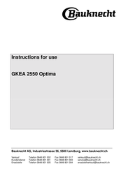Bauknecht GKEA 2550 Optima Instructions For Use Manual