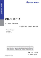Renesas QB-RL78D1A Preliminary User's Manual