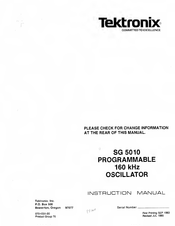 Tektronix SG 5010 Instruction Manual