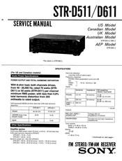 Sony STR-D511 Service Manual