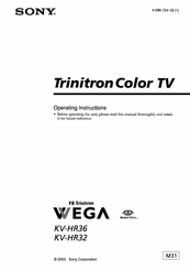 Sony Trinitron KV-HR32 Operating Instructions Manual