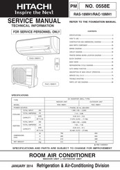 Hitachi RAC-18MH1 Service Manual