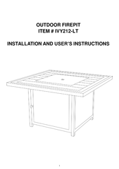 GatherCraft IVY212-LT Installation And User Instructions Manual
