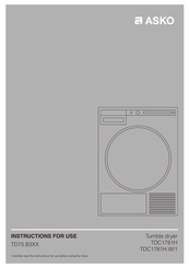 Asko TDC1781H.W/1 Instructions For Use Manual
