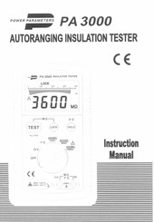 POWER PARAMETERS PA 3000 Instruction Manual