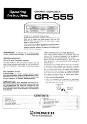Pioneer GR-555 Operating Instructions Manual