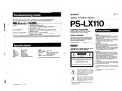 Sony PS-LX110 Quick Start Manual
