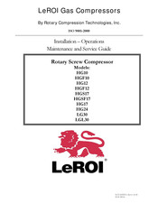 Rotary Compression Technologies LeROI HGF12 Installation, Operating And Maintenance Instructions