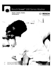 Bosch Nexxt 100 Series Operating, Care And Installation Instructions Manual