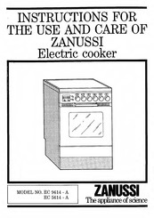 Zanussi EC 5614-A Instructions For The Use And Care