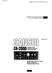 Sansui CA-2000 Operating Instructions Manual