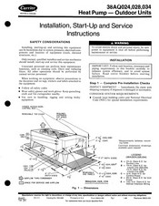 Carrier 3BAU024 Installation, Start-Up And Service Instructions Manual