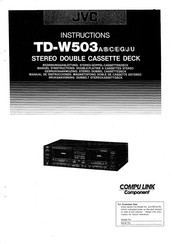 JVC TD-W503G Instructions Manual