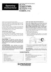 Pioneer PL-8882Z Operating Instructions Manual