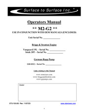 STS M2-G2 Operator's Manual