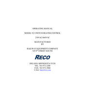 RECO 922 Operating Manual