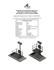 AFFORDABLE LIFTS E9997B Assembly And Installation Manual