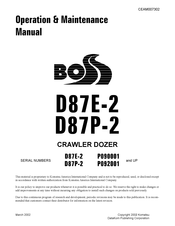 Komatsu Boss D87E-2 Operation & Maintenance Manual