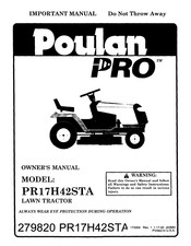 Poulan Pro PR17H42STA Owner's Manual
