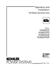 Kohler 15/20CCFOZ Administrator's Manual For Operation And Installation