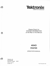 Tektronix 4643 Operator's Manual