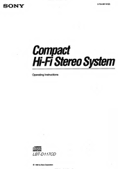 Sony LBT-D117CD Operating Instructions Manual