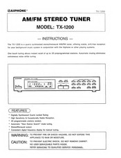 Aiphone TX-1200 Instructions Manual