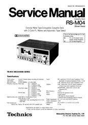 Technics RS-M04 Service Manual