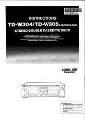 JVC COMPU LINK TD-W304 J Instructions Manual