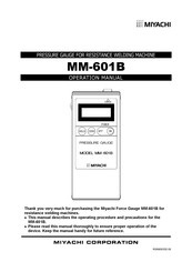 Miyachi MM-601B Operation Manual