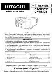 Hitachi CP-S830W Service Manual