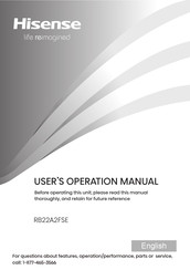 Hisense PureFlat RB22A2FSE User's Operation Manual