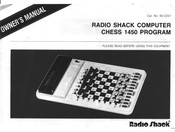 Radio Shack CHESS COMPUTER 1450 Owner's Manual