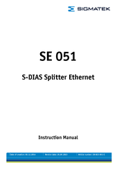 SIGMATEK SE 051 Instruction Manual