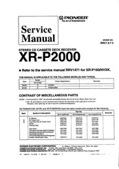 Pioneer XR-P2000 Service Manual