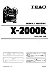 Teac X-2000R Service Manual