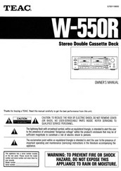 Teac W-550R Owner's Manual