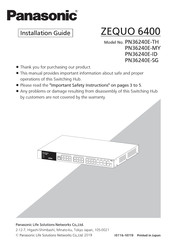 Panasonic PN36240E-MY Installation Manual
