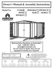 Arrow Storage Products RMG8662 Owner's Manual & Assembly Instructions