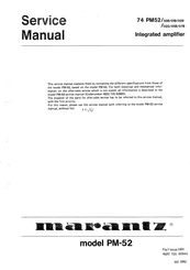 Marantz 74 PM52/02G Service Manual