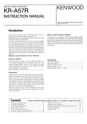 Kenwood KR-A57R Instruction Manual