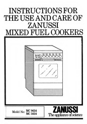 Zanussi MC 9634 Instructions For The Use And Care
