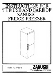 Zanussi DF45 Instructions For The Use And Care