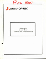 EG&G ORTEC 426 Operating And Service Manual