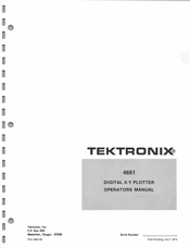 Tektronix 4661 Operator's Manual