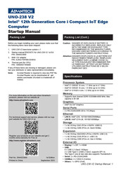 Advantech UNO-238 V2 Startup Manual