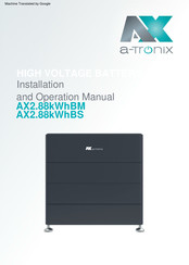 a-TroniX AX2.88kWhBM Installation And Operation Manual