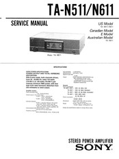 Sony TA-N611 Service Manual