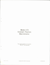 ORTEC 473 Manual