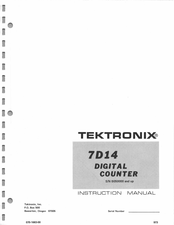 Tektronix 7D14 Instruction Manual